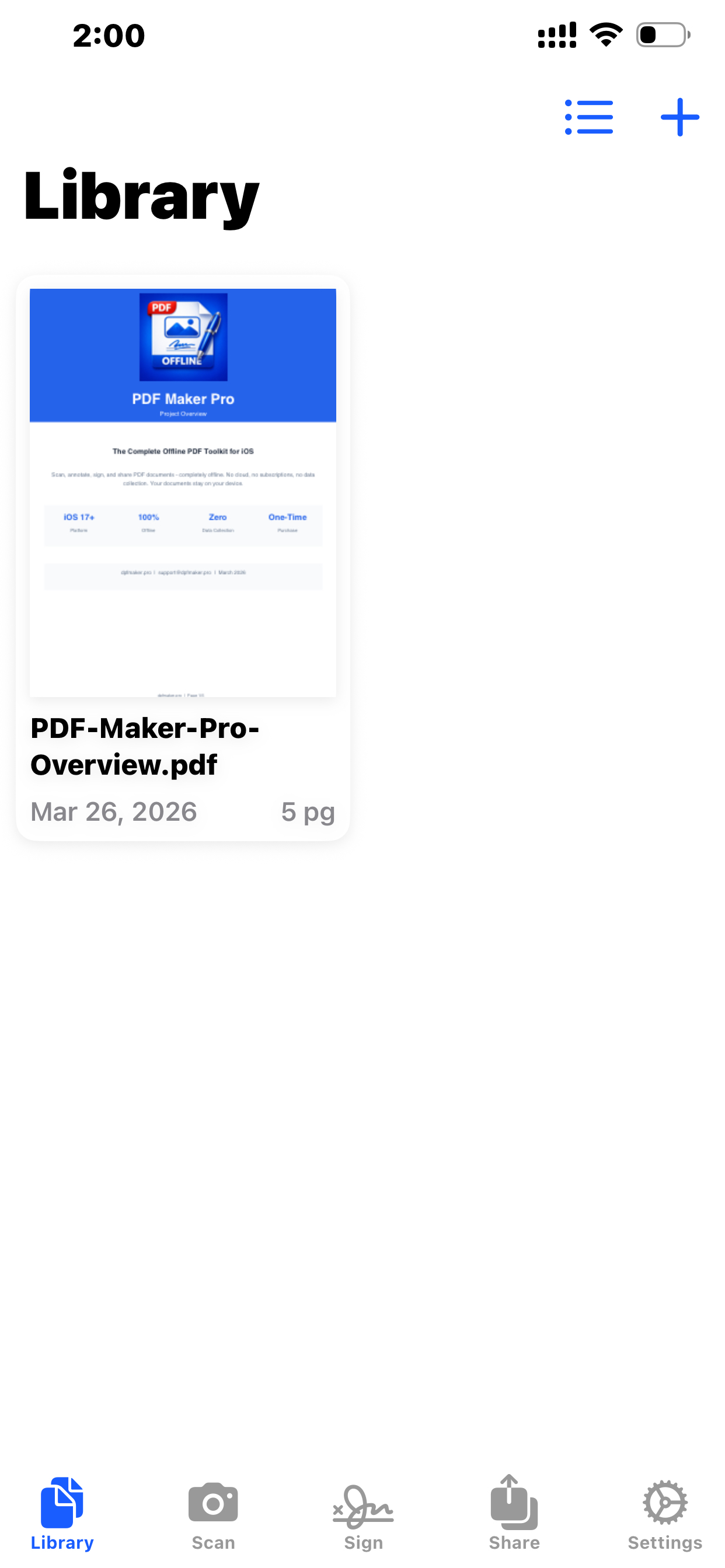 Screenshots — PDF Maker Pro